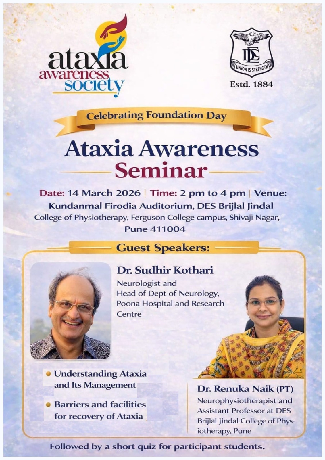 8th Foundation Day of Ataxia Awareness Society (AAS)